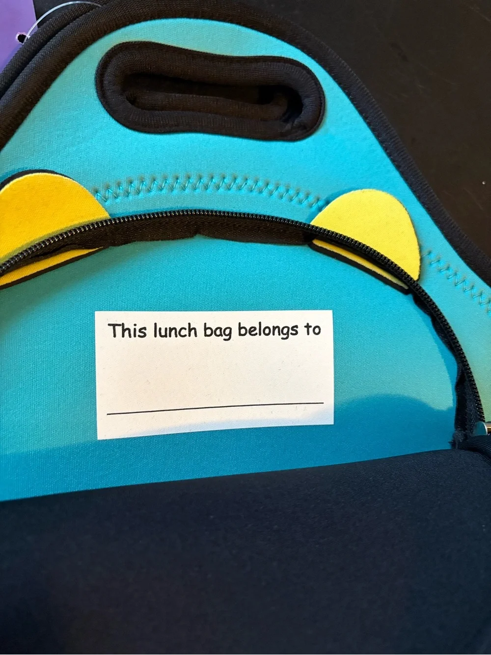Itzy Ritzy Teal and Yellow Owl Neoprene Lunch Bag